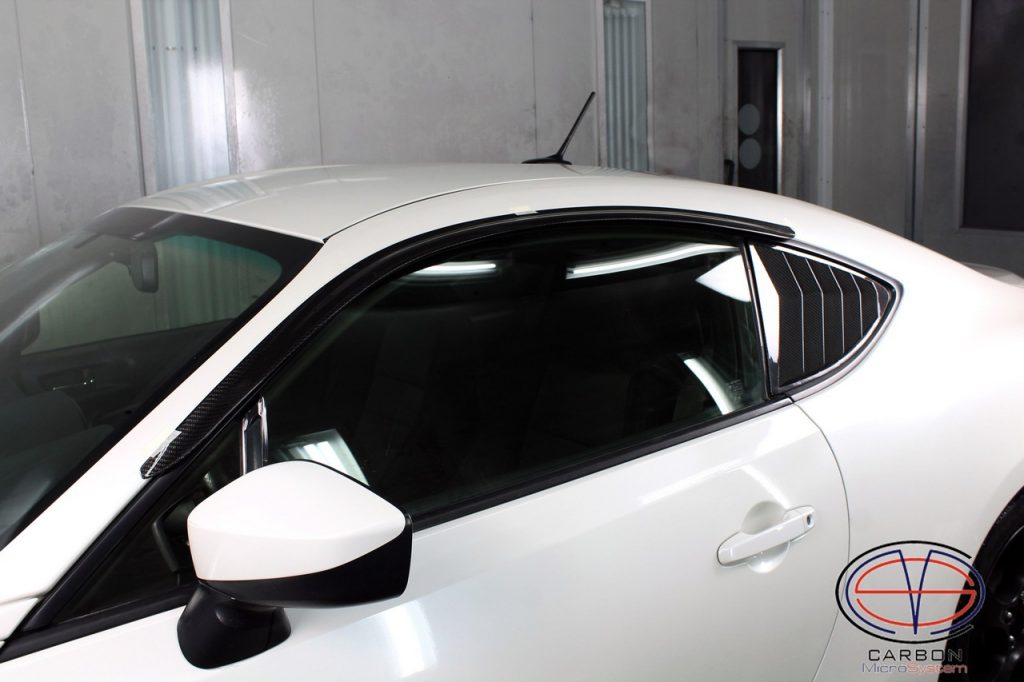 thumbnail image 2 of Carbon Fiber Look Window Side Louver Set For Toyota 86 / Scion FR-S / Subaru BRZ 2 of 4