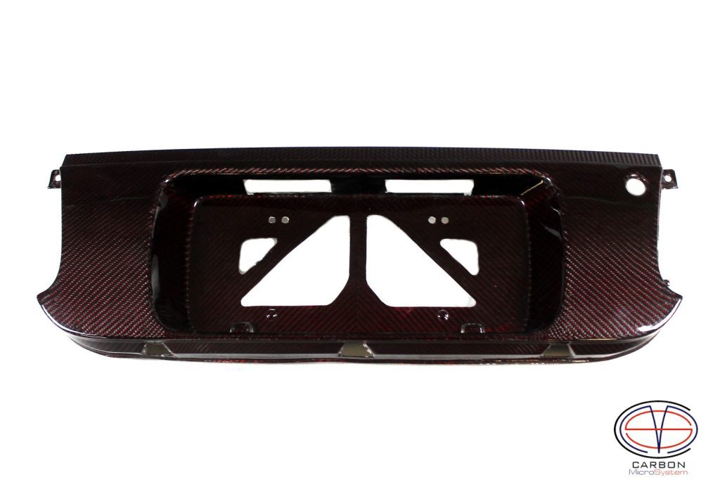 Number plate panel from red carbon